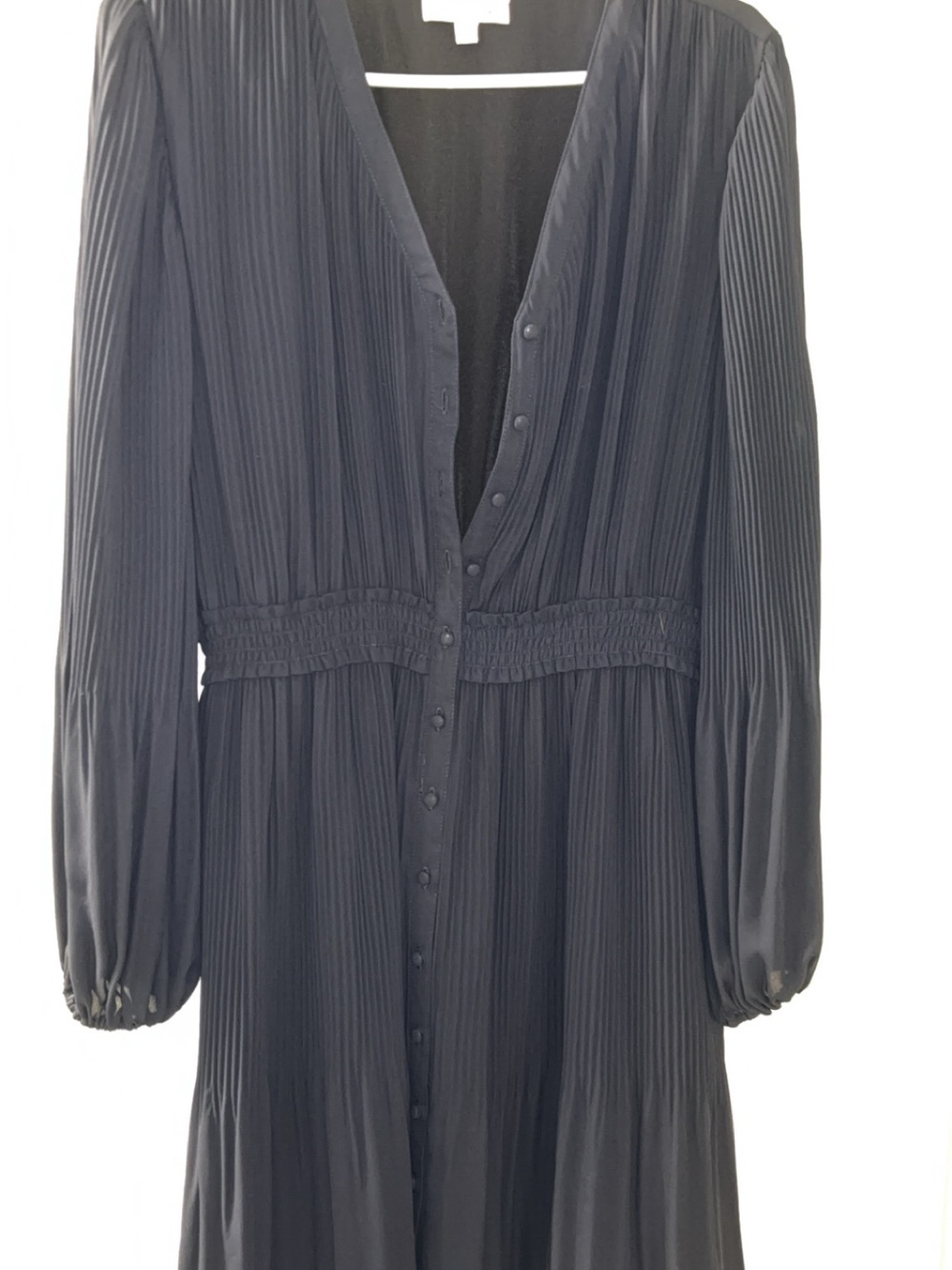 Nanette Lepore Women's Black Pleated Button-Front Dress XL